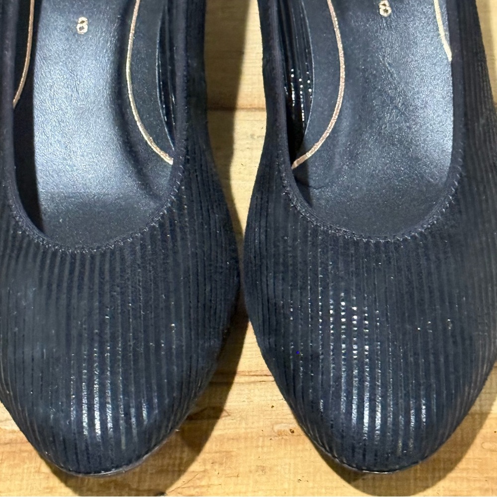 NEW ARA Kendall pumps in Black Striped Leather Size 8 A17 - Picture 6 of 13